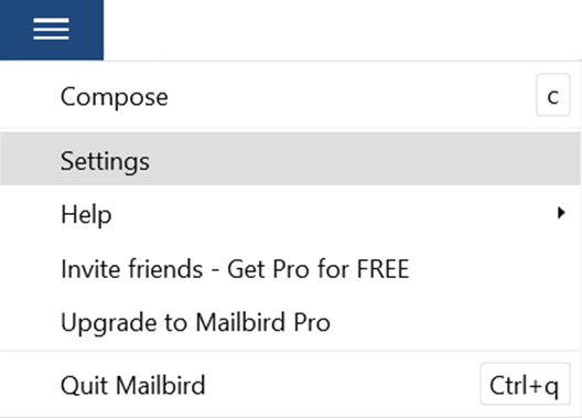 Setup ICA.NET email account on your MailBird Lite Step 1
